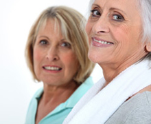 senior women at gym senior women at gym